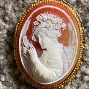Large Cameo with Hands - Vintage